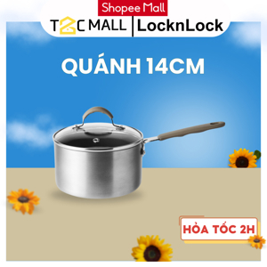 Nồi sâu lòng Lock&Lock Handycook có tay cầm và nắp đậy 14cm LHD1141