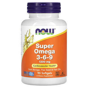 NOW FOOD Super Omega 3, 6, 9 - Viên uống duy trì và hỗ trợ sức khỏe tim mạch, 180 viên