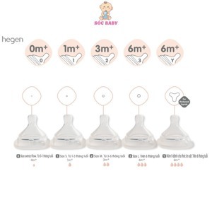 Núm ti Hegen size M dành cho bé từ 3-6 tháng tuổi ( bán lẻ 1 cái)