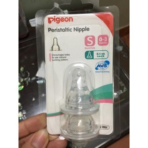 Núm ti Pigeon cổ hẹp silicon size S (2 chiếc)