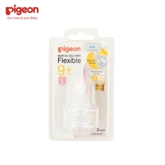Núm ti Pigeon cổ hẹp silicon size L (2 chiếc)