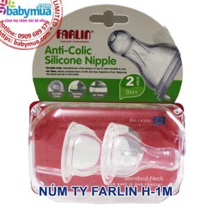 Núm ty Silicone Farlin P-5M - chống sặc, size M (bình cổ rộng)