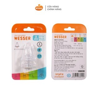 Núm ty Wesser cổ hẹp size + (3 - 18 tháng)