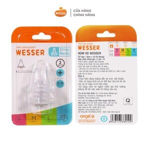 Núm ty Wesser cổ hẹp size + (3 - 18 tháng)