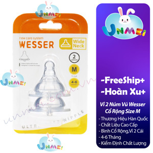 Núm ty Wesser cổ rộng size M (4 - 6 tháng)