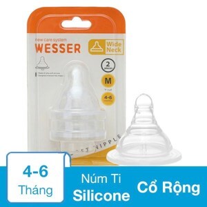 Núm ty Wesser cổ rộng size M (4 - 6 tháng)