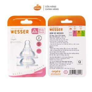 Núm ty Wesser cổ rộng size S (0 - 3 tháng)
