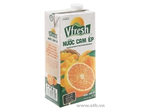 Nước cam ép Vfresh hộp 1L, 100%, không đường