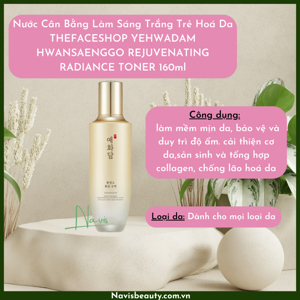 Nước cân bằng trẻ hóa trắng da Yehwadam Hwansaenggo Rejuvenating Radiance Toner (160ml)