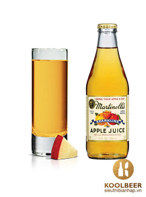 Nước ép Martinelli’s Gold Medal Apple Juice có gas – Chai 296ml, Thùng 24 chai