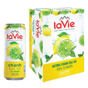 Nước giải khát có gas La Vie Sparkling hương chanh bạc hà 330ml