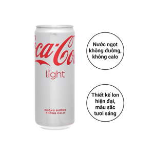 Nước giải khát không đường Coca Cola light thùng 24 lon x 330ml