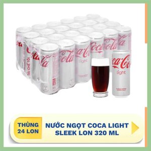 Nước giải khát không đường Coca Cola light thùng 24 lon x 330ml