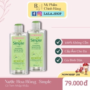 Nước hoa hồng Simple Kind To Skin Smoothing Facial Toner