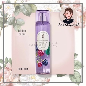 Nước hoa xịt toàn thân Black Raspberry Vanilla - Body Mist - Bath & Body Works