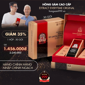Nước hồng sâm Everytime Hậu Duệ Mặt Trời KGC hộp 30 gói x 10ml cao cấp