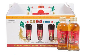 Nước hồng sâm Hàn Quốc chính hãng KGS hộp 10 chai x 120ml có củ sâm tươi