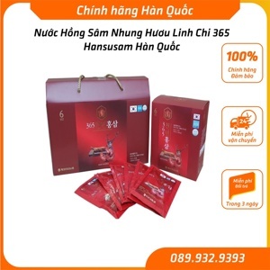 Nước hồng sâm linh chi nhung hươu 365 Hansusam 60 gói