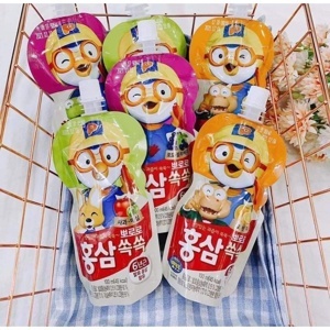 Nước hồng sâm trẻ em hiệu Pororo – Thùng 10 túi 100ml