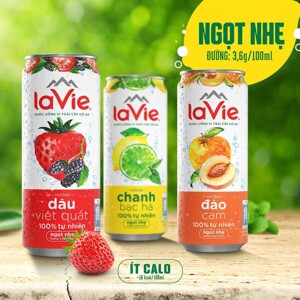 Nước khoáng có gas La Vie Sparkling hương dâu việt quất Thùng 24 lon 330ml