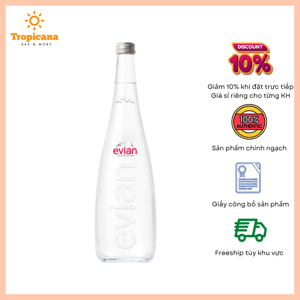 Nước khoáng đóng chai thủy tinh Evian 750ml x 12