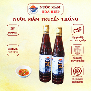 Nước mắm nhĩ cá cơm Hòa Hiệp 25 độ đạm chai 750ml