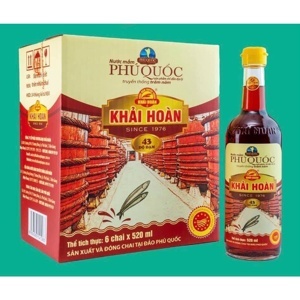 Nước mắm Phú Quốc Khải Hoàn - 40 độ đạm, Thùng 6 chai 520ml