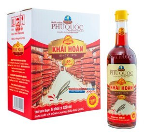 Nước mắm Phú Quốc Khải Hoàn - 40 độ đạm, Thùng 6 chai 520ml