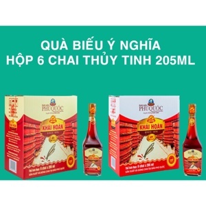 Nước mắm Phú Quốc Khải Hoàn - 43 độ đạm, thùng 6 chai 205ml