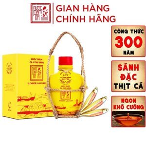 Nước mắm Tĩn cá cơm vàng 60 độ đạm bình gốm 250ml