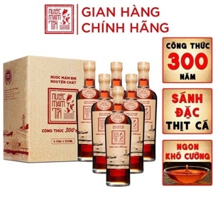 Nước mắm Tĩn Phan Thiết nhãn đỏ 500ml 40 độ đạm – thùng 6 chai