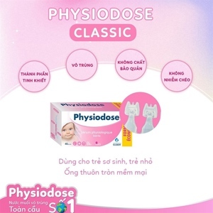 Nước muối vệ sinh cho bé Physiologica Pháp 40 ống/5ml (mẫu mới)