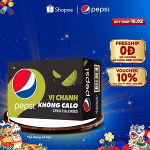 Nước ngọt Pepsi vị chanh không calo - Thùng 24 lon 330ml