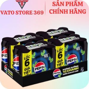 Nước ngọt Pepsi vị chanh không calo - Thùng 24 lon 330ml