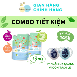 Nước rửa rau củ quả Organic cho bé Lamoon - Bình 400ml