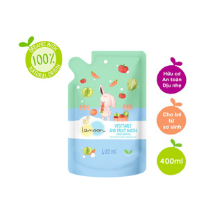 Nước rửa rau củ quả Organic cho bé Lamoon - Bình 400ml