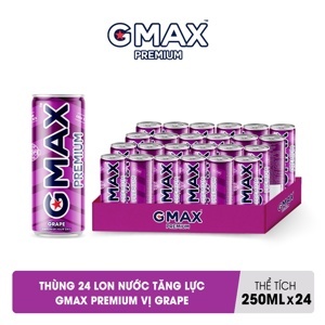 Nước tăng lực Gmax Premium - Lon 250ml, Thùng 24 lon