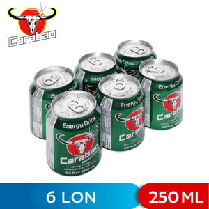 Nước tăng lực trâu xanh Carabao- lốc 6 lon x 250ml