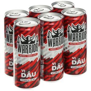 Nước tăng lực Warrior hương dâu - Lốc 6 lon 325ml