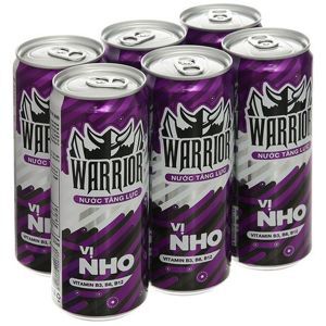 Nước tăng lực Warrior hương nho - Lốc 6 chai 330ml