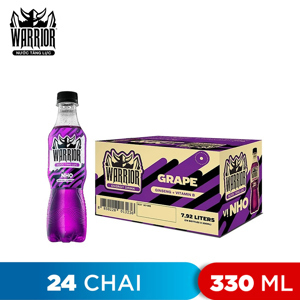 Nước tăng lực Warrior hương nho - Lốc 6 chai 330ml