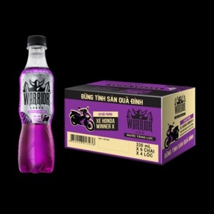 Nước tăng lực Warrior hương nho - Thùng 24 chai 330ml