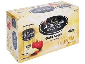 Nước táo lên men Strongbow táo nguyên bản - Thùng 24 lon 330ml