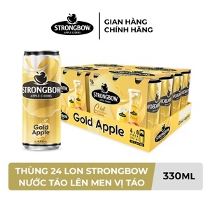 Nước táo lên men Strongbow táo nguyên bản - Thùng 24 lon 330ml