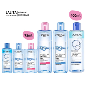 Nước Tẩy trang cho mọi loại da L'Oreal Paris 3-in-1 Micellar Water 400ml