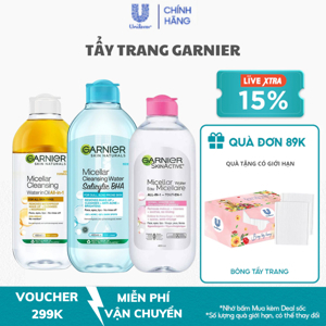 Nuớc Tẩy Trang Micellar Cleansing Water Garnier Hồng 400ml