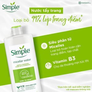 Nước tẩy trang Simple Cleansing Micellar Water 198ml