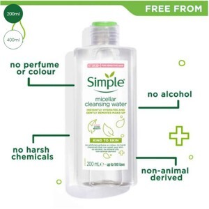 Nước tẩy trang Simple Cleansing Micellar Water 198ml