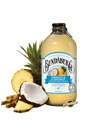 Nước trái cây dừa dứa Bundaberg - Chai 375ml, Thùng 12 chai