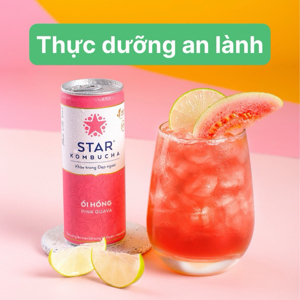 Nước trái cây Star Kombucha vị ổi hồng Thùng 12 lon 250ml